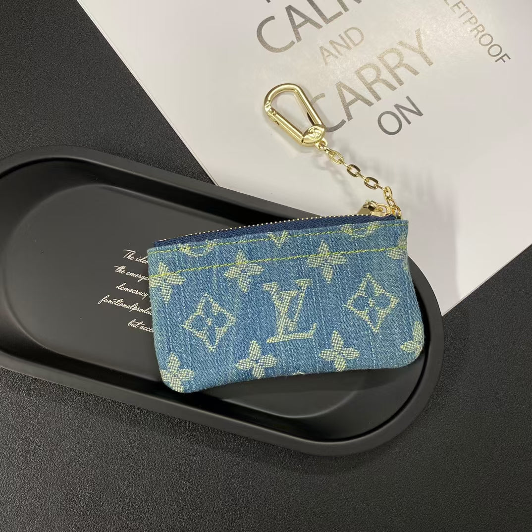 Luxury  Monogram Coin Pouch – Stylish & Compact Keychain Wallet