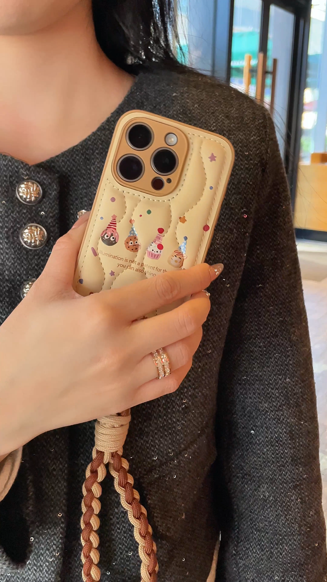 Feather-light Cozy: Chic Cookie-Inspired iPhone Case for Trendsetters