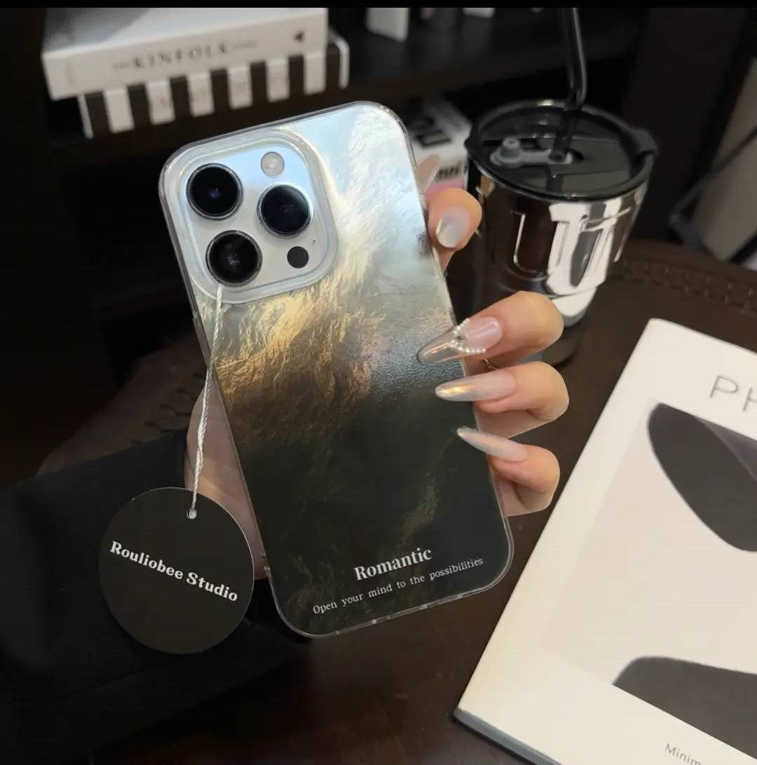 Glacier Blur Shell iPhone Case – INS Style Iridescent Design