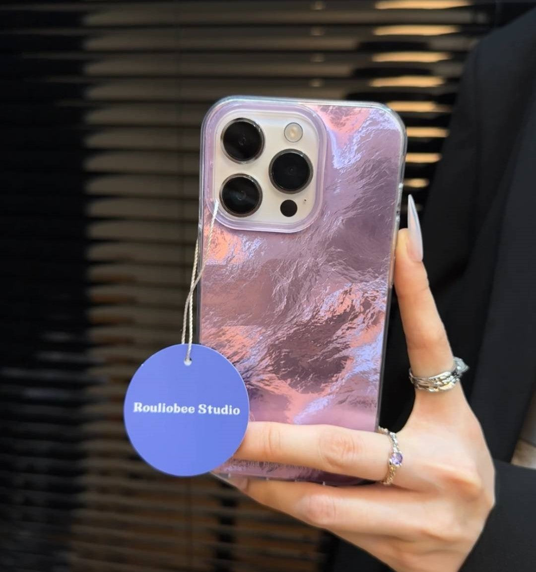 Glacier Blur Shell iPhone Case – INS Style Iridescent Design