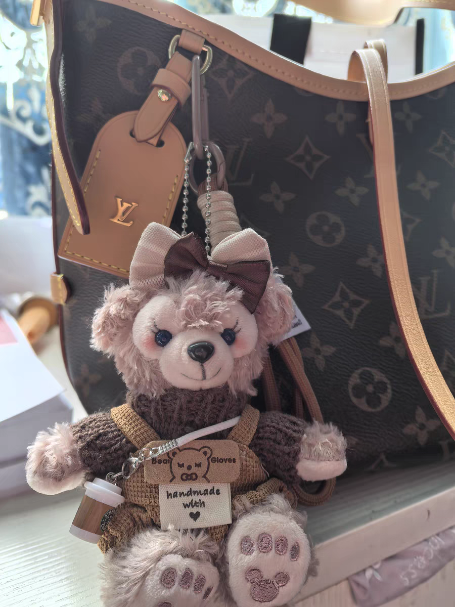 Limited Edition Sherry May Plush Keychain - Luxe Teddy Bear Bag Charm for Designer Handbags