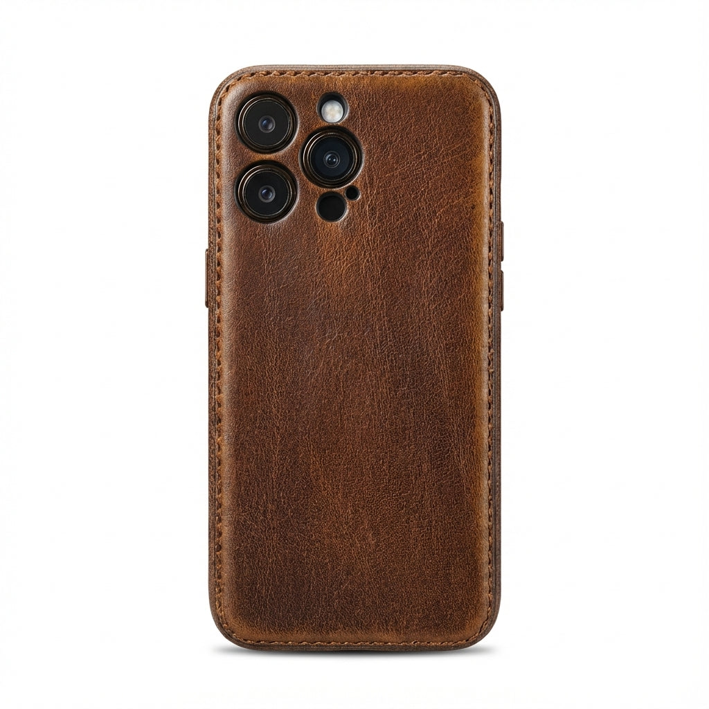 Handcrafted Vegetable-Tanned Leather iPhone Case – Vintage Patina Edition