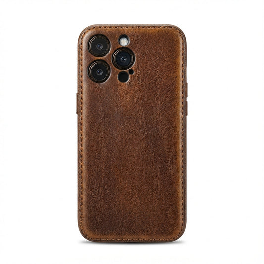 Handcrafted Vegetable-Tanned Leather iPhone Case – Vintage Patina Edition