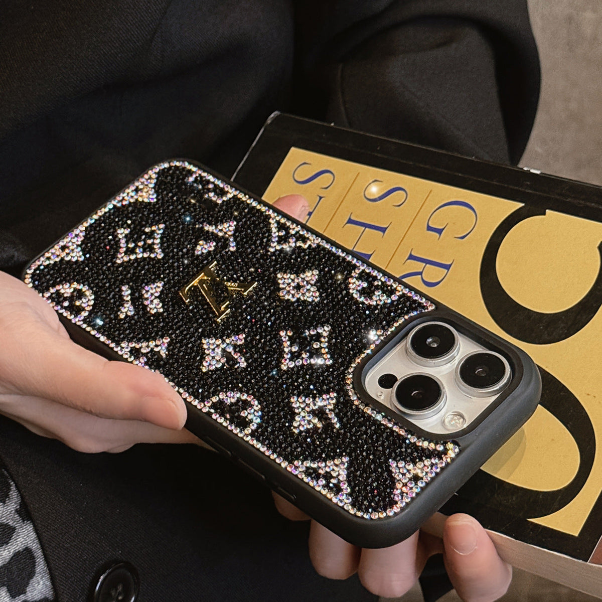 Luxury Glitter Holographic Y - S - L-Inspired iPhone Case – Diamond Shine Edition