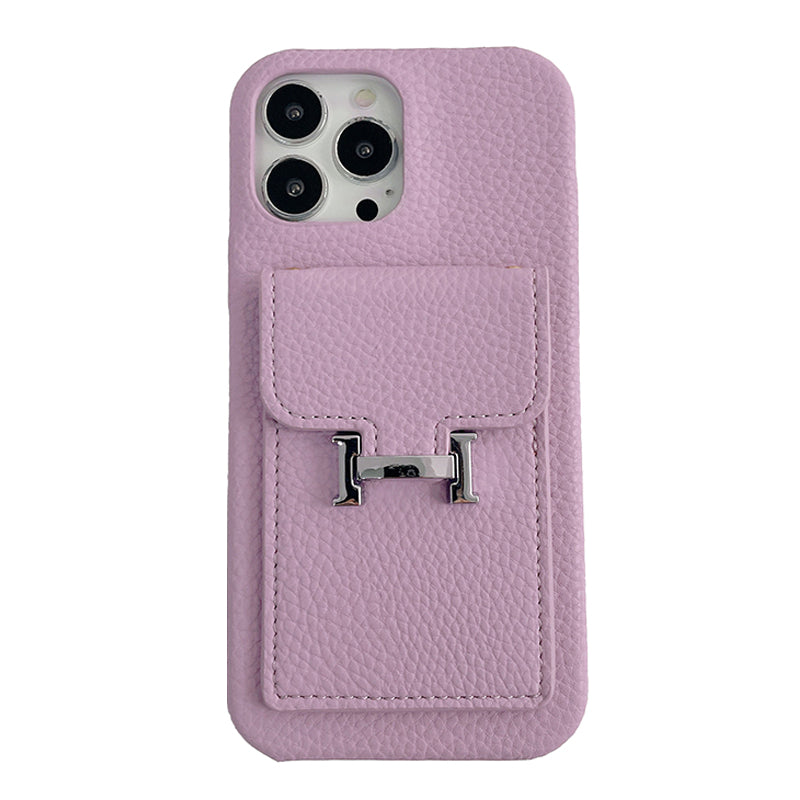 H Card Holder Leather iPhone Case