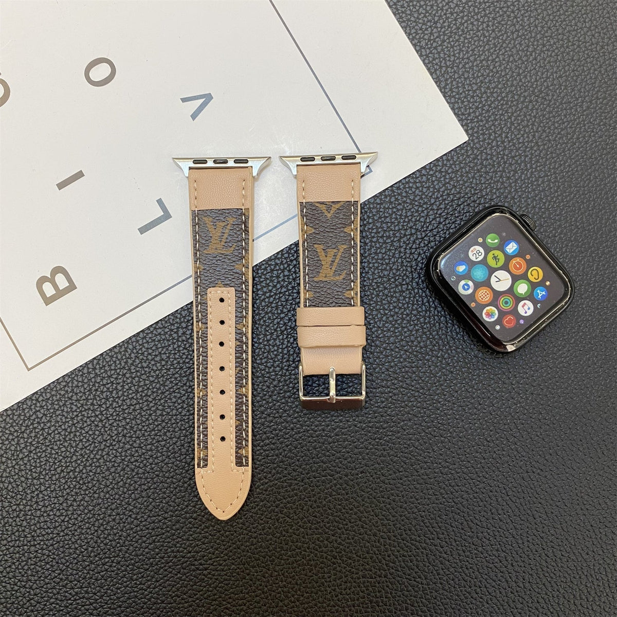 APPLE WATCH STRAP STITCHING MONOGRAM LEATHER