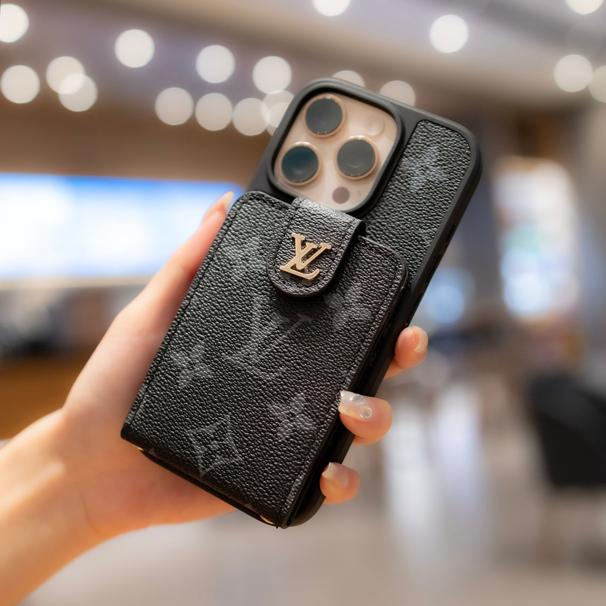 Luxury Crossbody iPhone Case with Card Holder & Strap