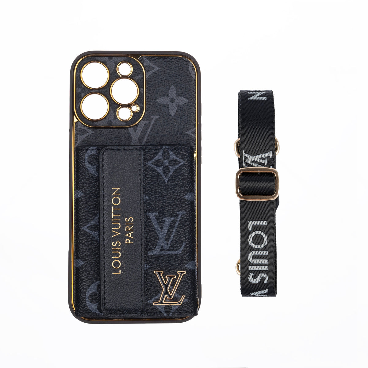 Luxury Advanced Leather iPhone Case with Card Holder & Strap
