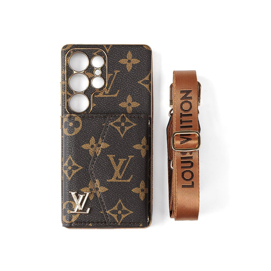 Advanced Leather Samsung Phone Case with Wallet and Strap.