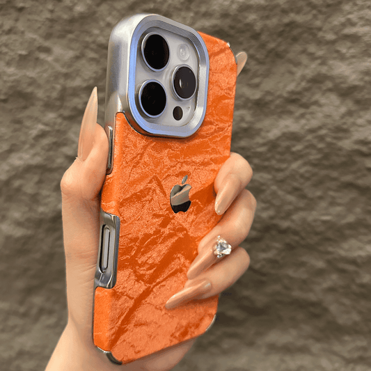 Velvet Snow Texture iPhone Case with Electroplated Frame