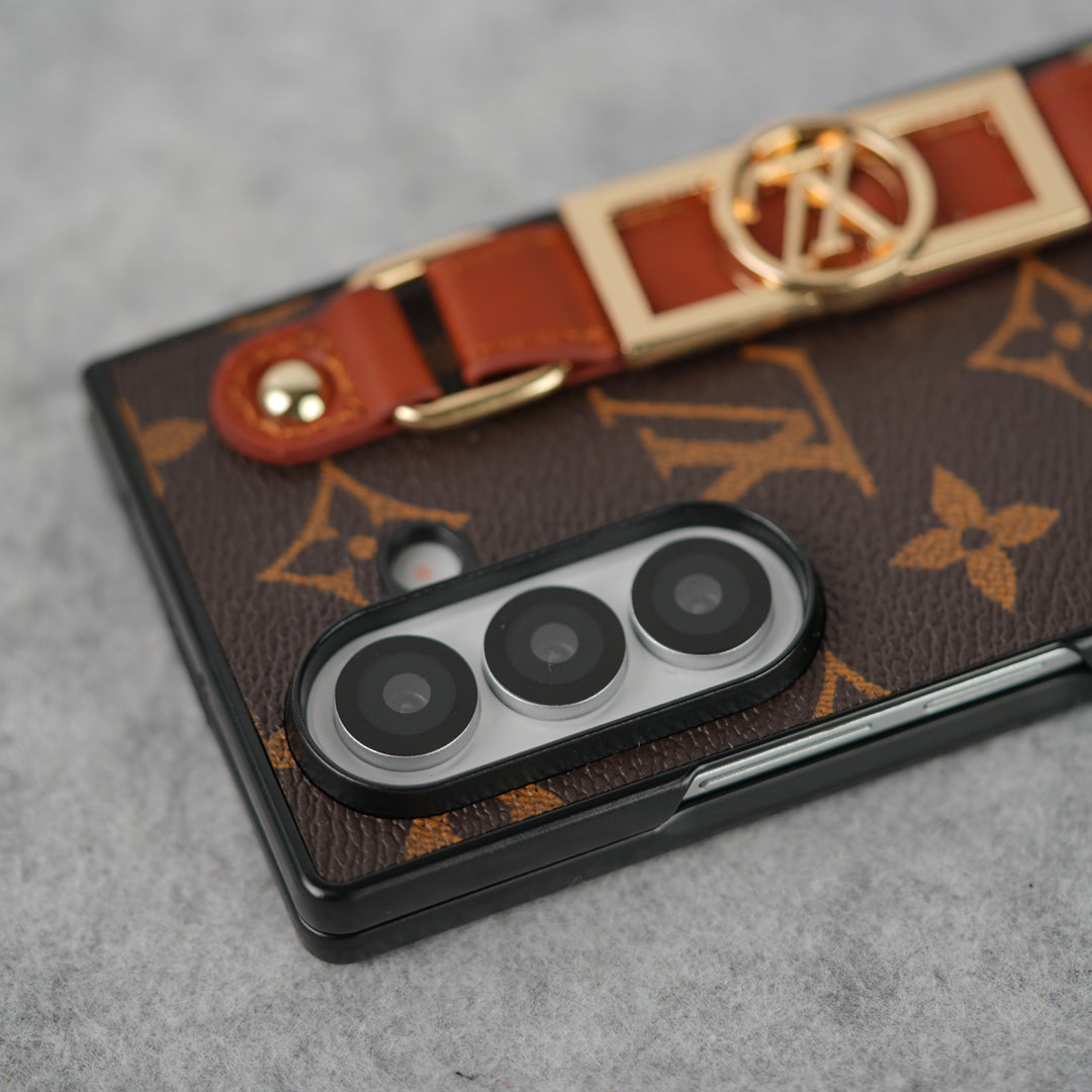 Luxury Brand Strap Holder Case For Samsung Z Fold 7-4