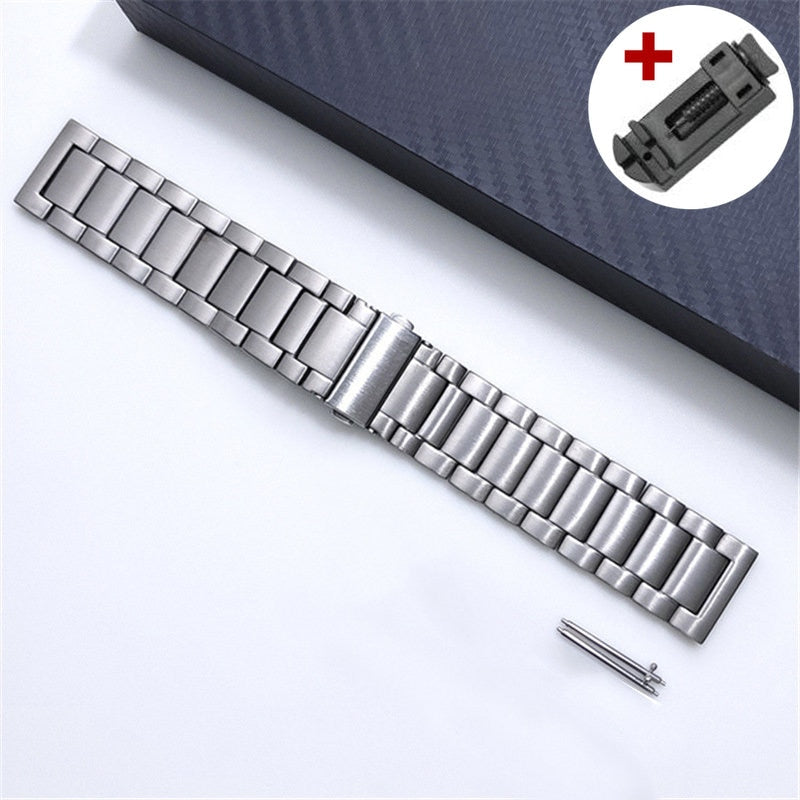 Silver Titanium Watch Band