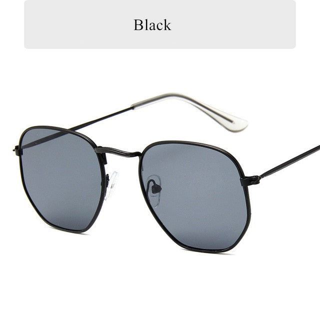 Oulylan Vintage Polygon Sunglasses Women Men Brand Metal Frame Sun Glasses Ladies UV400 Female Luxury Polygonal Sunglass Male--s2