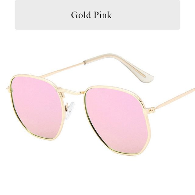 Oulylan Vintage Polygon Sunglasses Women Men Brand Metal Frame Sun Glasses Ladies UV400 Female Luxury Polygonal Sunglass Male--s2