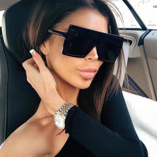 Plastic Oversized Women Sunglasses Square Brand Designer Big Frame Sunglasses For Female UV400 Sun Glasses oculos masculino--s2
