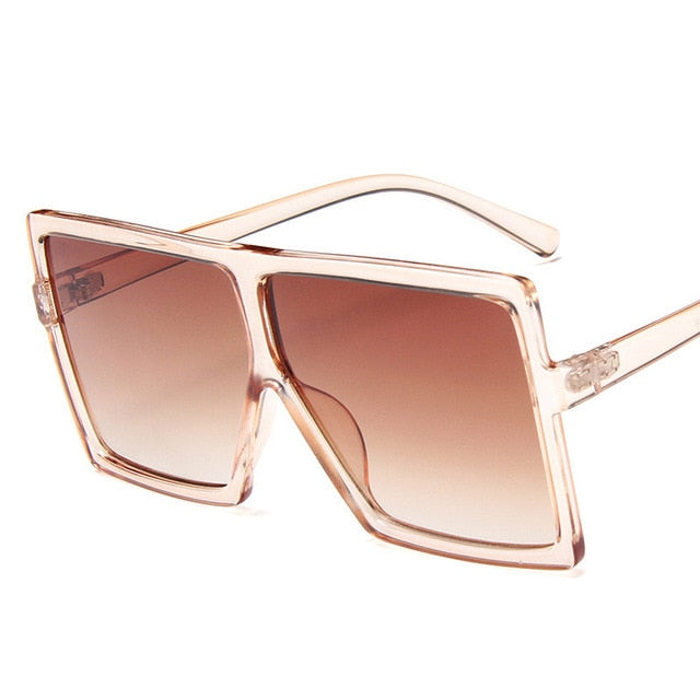 Plastic Oversized Women Sunglasses Square Brand Designer Big Frame Sunglasses For Female UV400 Sun Glasses oculos masculino--s2