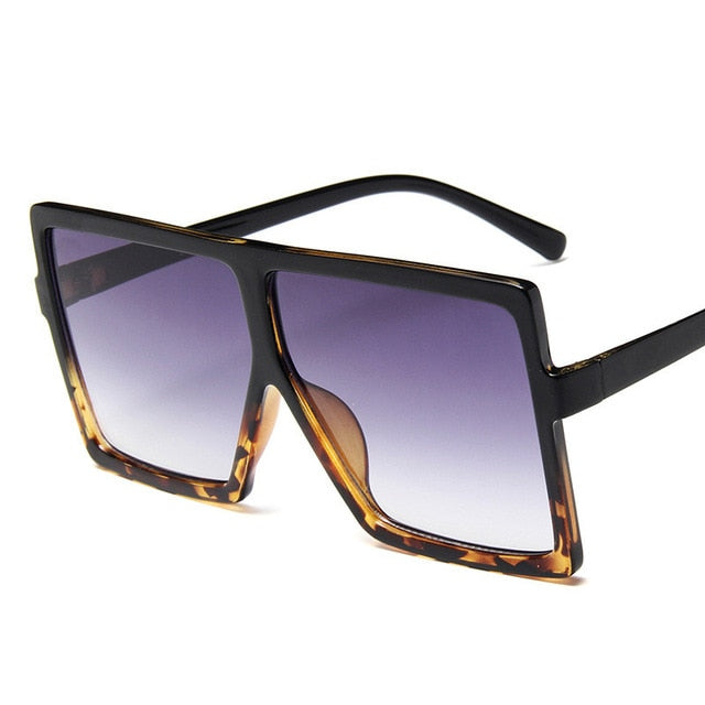 Plastic Oversized Women Sunglasses Square Brand Designer Big Frame Sunglasses For Female UV400 Sun Glasses oculos masculino--s2