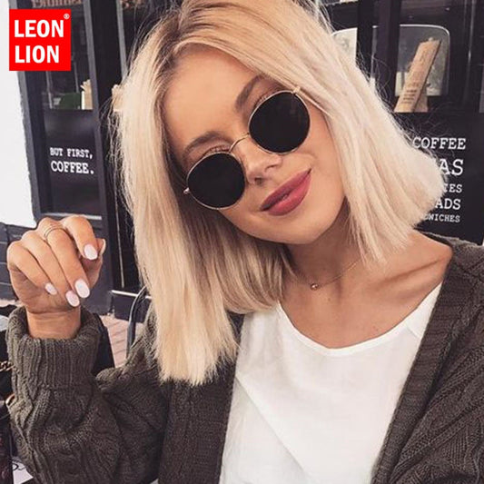 LeonLion Classic Small Frame Round Sunglasses Women/Men Brand Designer Alloy Mirror Sun Glasses Vintage Modis Oculos--s2